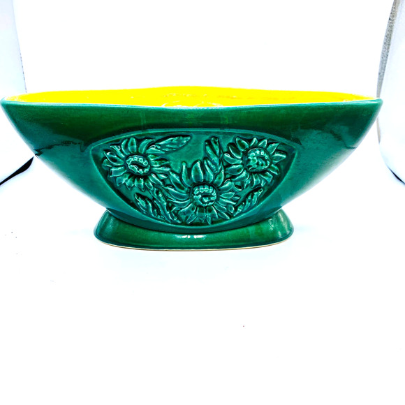 Red Wing B2016 Tropicana Belle Kogan Green /Yellow Embossed Sunflower Planter - Picture 1 of 12